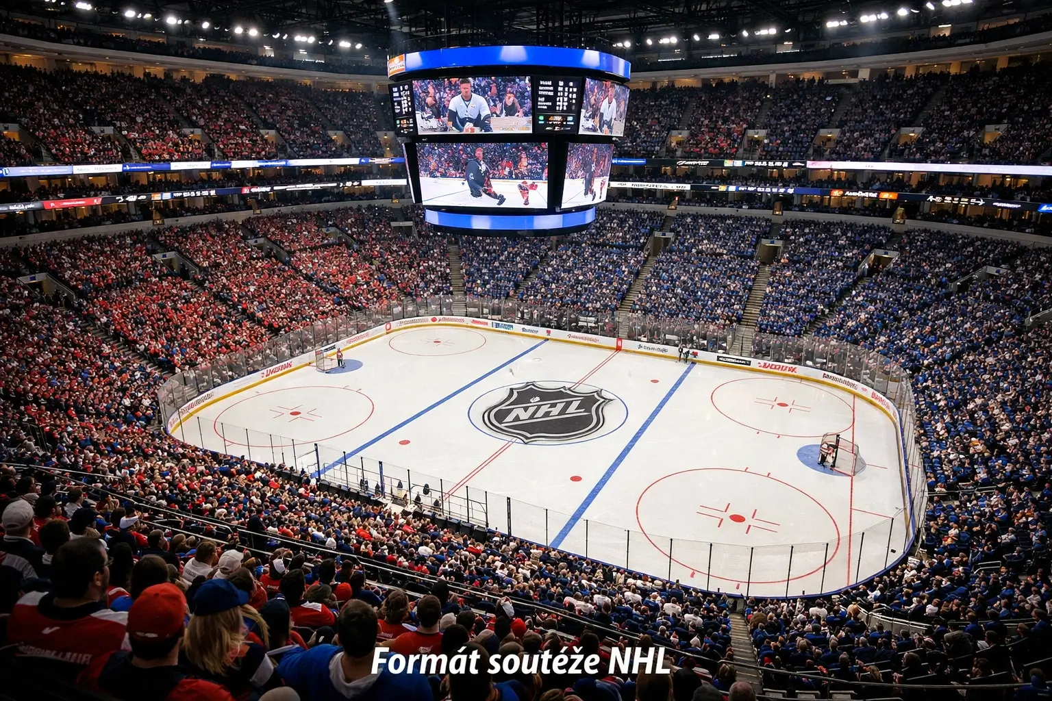 Hokejový stadion NHL s diváky