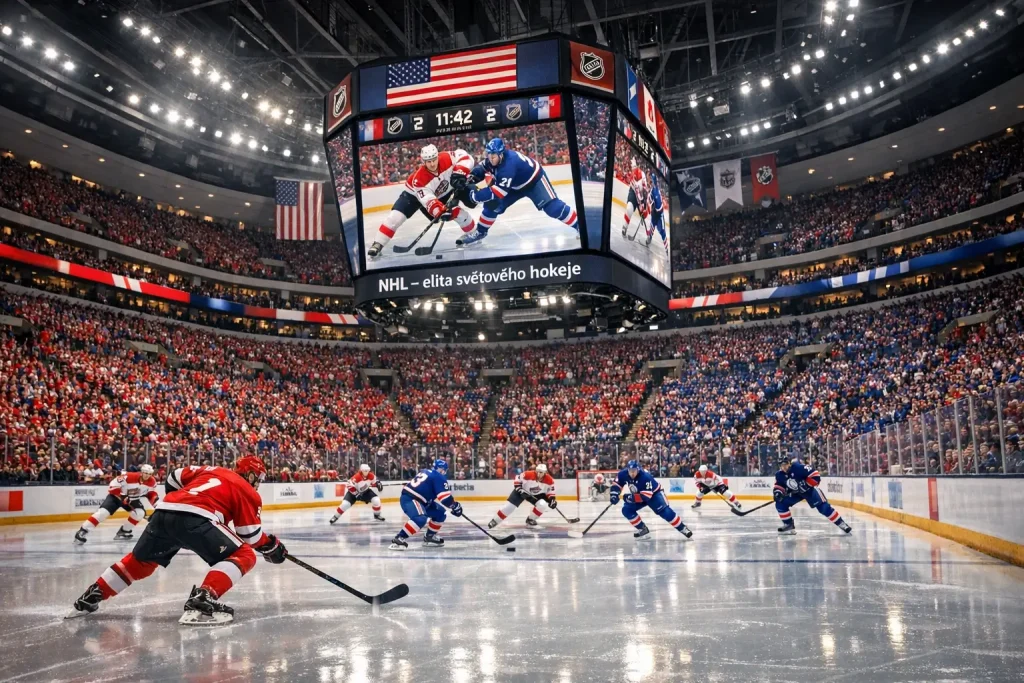 Hokejový zápas NHL v americké aréně